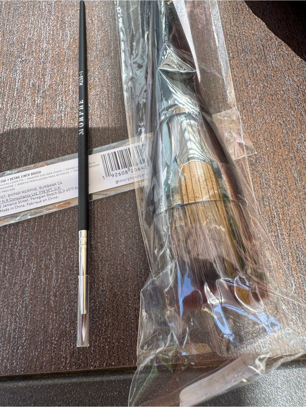 Morphe Black Handle Makeup Brush Duo with Natural Bristles
